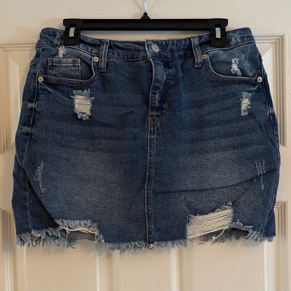 Wild Fable Ripped Blue Denim Mini Skirt
